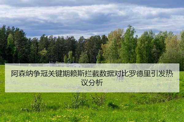 阿森纳争冠关键期赖斯拦截数据对比罗德里引发热议分析